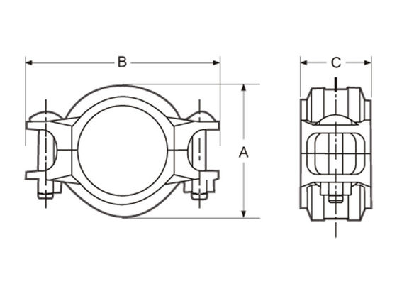 Medium Pressure 600 Psi Grooved Pipe Fitting EPDM Stainless Steel